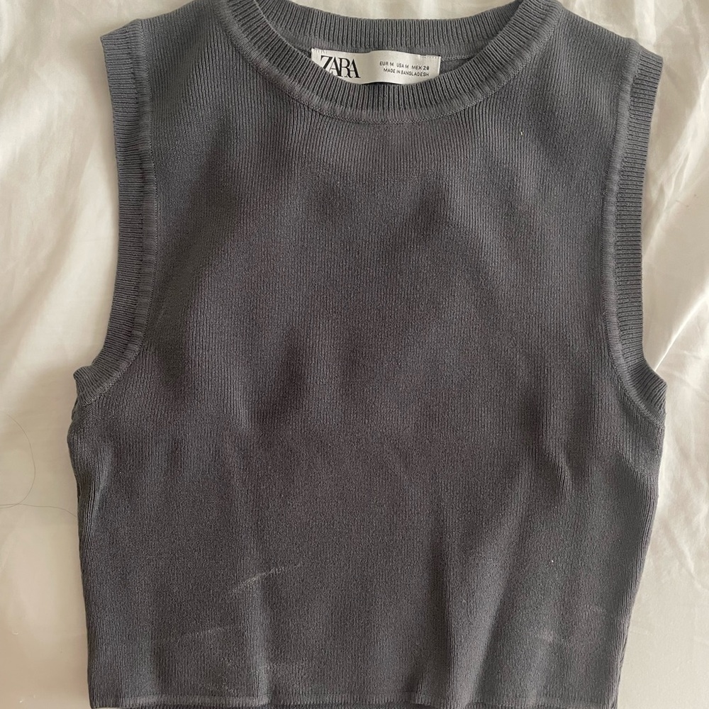 Zara Gray Sleeveless Women's Top